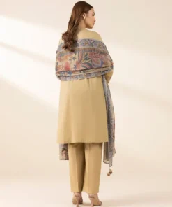 Fashion Sapphire 2 Piece - Embroidered Lawn Suit BeigeDupatta