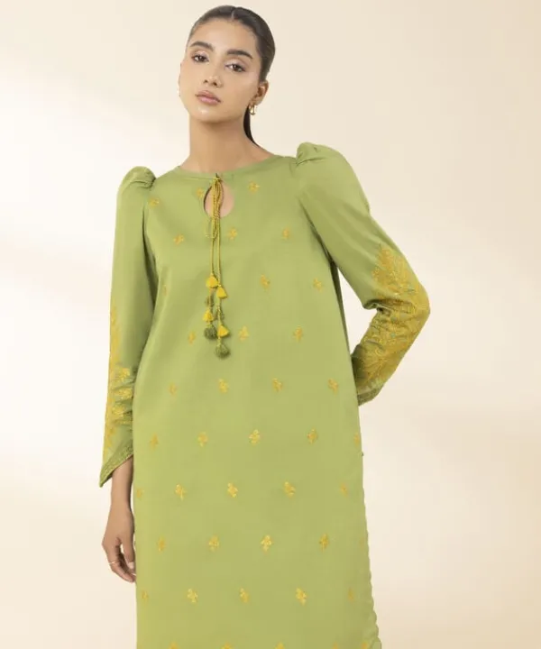 New Sapphire 2 Piece - Embroidered Lawn Suit GreenTrouser