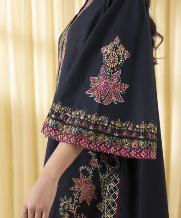 Fashion Sapphire 3 Piece - Embroidered Lawn Suit BlackDupatta
