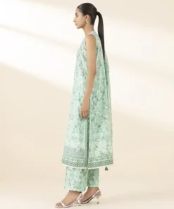 Best Sapphire 3 Piece - Embroidered Lawn Suit AquaDupatta