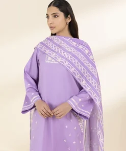 Fashion Sapphire 3 Piece - Embroidered Lawn Suit LilacDupatta