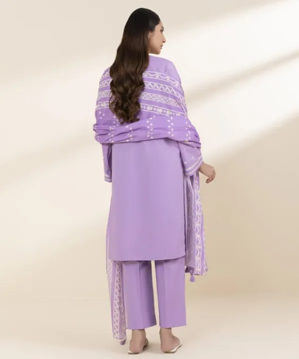 Fashion Sapphire 3 Piece - Embroidered Lawn Suit LilacDupatta
