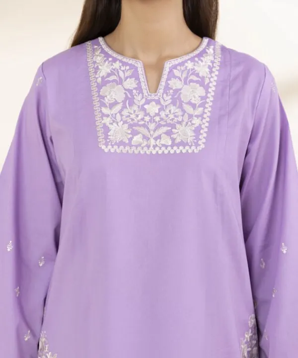 Fashion Sapphire 3 Piece - Embroidered Lawn Suit LilacDupatta