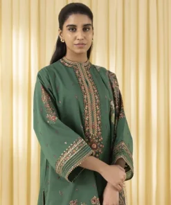 Outlet Sapphire 3 Piece - Embroidered Lawn Suit GreenDupatta
