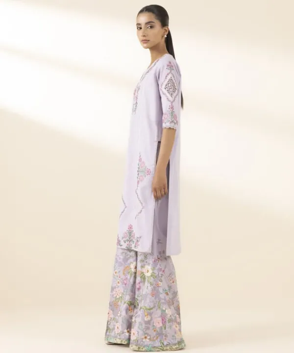 Best Sapphire 2 Piece - Embroidered Lawn Suit LilacTrouser