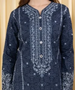 New Sapphire 3 Piece - Embroidered Lawn Suit BlueDupatta