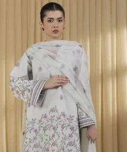 Fashion Sapphire 3 Piece - Embroidered Lawn Suit AquaDupatta