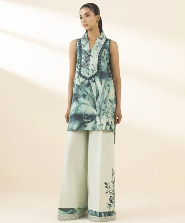 Sale Sapphire 2 Piece - Embroidered Lawn Suit Teal GreenTrouser