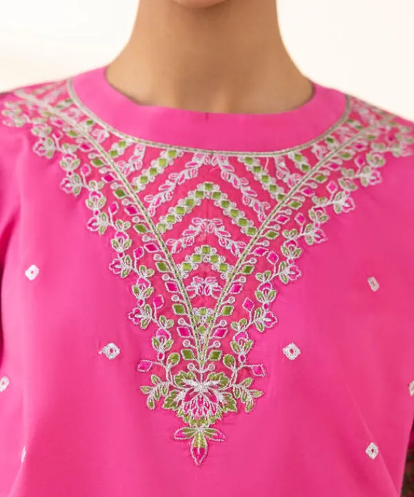 Best Sapphire 3 Piece - Embroidered Lawn Suit PinkDupatta