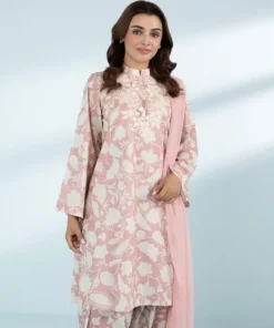 Online Sapphire 3 Piece - Embroidered Lawn Suit Pink