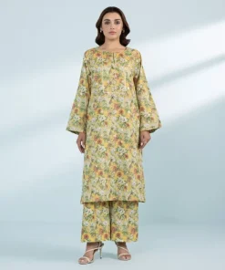New Sapphire 2 Piece - Embroidered Lawn Suit Yellow