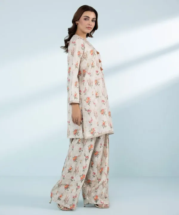 Clearance Sapphire 2 Piece - Embroidered Lawn Suit Biege