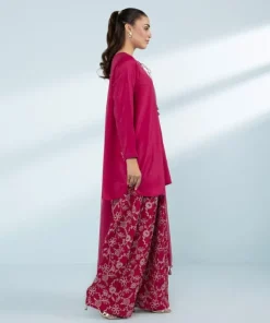 Online Sapphire 3 Piece - Embroidered Raw Silk Suit Pink