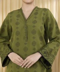Fashion Sapphire 3 Piece - Jacquard Suit GreenDupatta