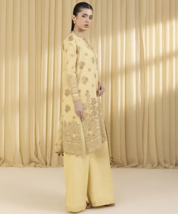 Outlet Sapphire 3 Piece - Jacquard Suit MustardDupatta