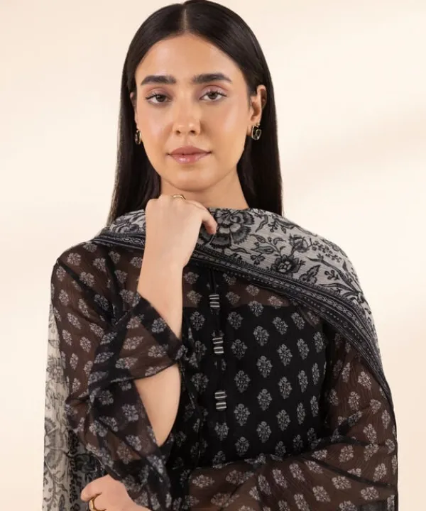 Outlet Sapphire 3 Piece - Printed Chiffon Suit