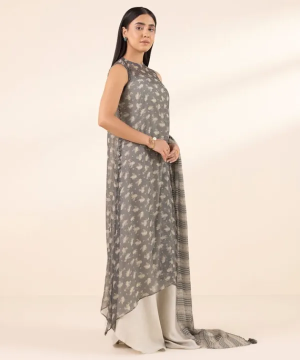 Clearance Sapphire 3 Piece - Printed Chiffon Suit