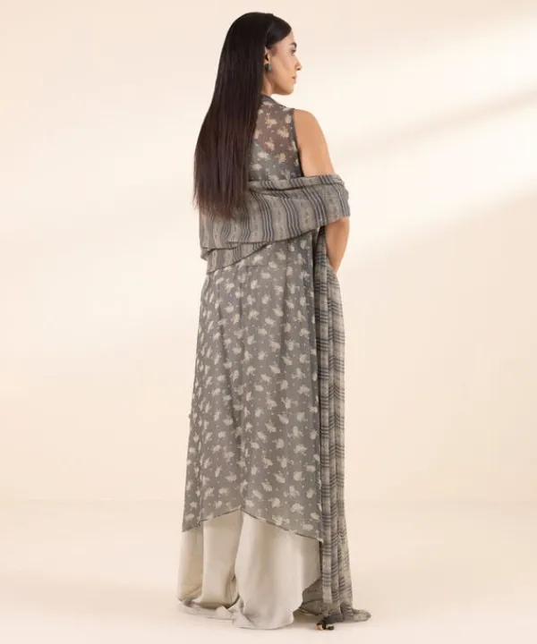 Clearance Sapphire 3 Piece - Printed Chiffon Suit