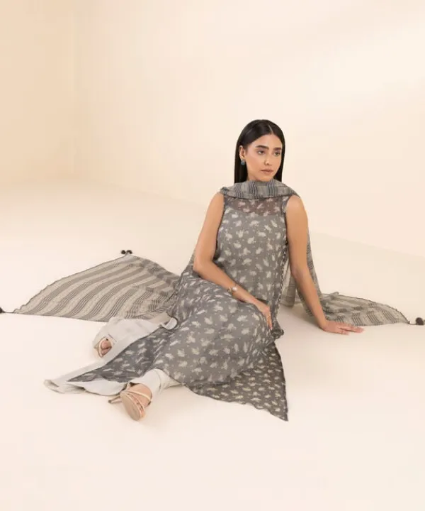 Clearance Sapphire 3 Piece - Printed Chiffon Suit