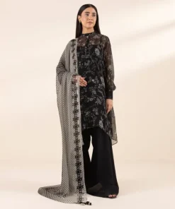 Hot Sapphire 3 Piece - Printed Chiffon Suit