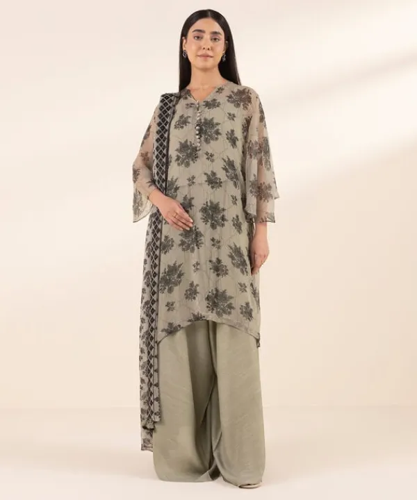 Discount Sapphire 3 Piece - Printed Chiffon Suit