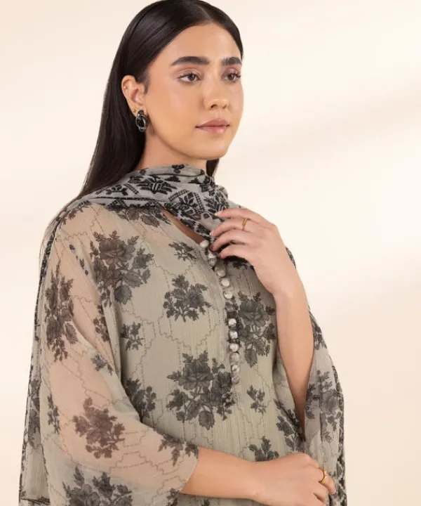 Discount Sapphire 3 Piece - Printed Chiffon Suit