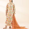 Hot Sapphire 3 Piece - Printed Lawn Suit