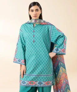 Hot Sapphire 3 Piece - Printed Lawn Suit