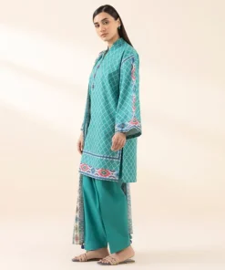 Hot Sapphire 3 Piece - Printed Lawn Suit