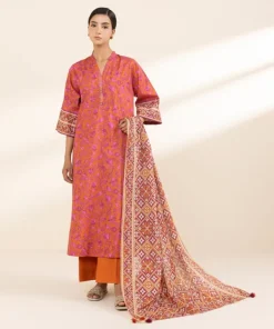 Hot Sapphire 3 Piece - Printed Lawn Suit