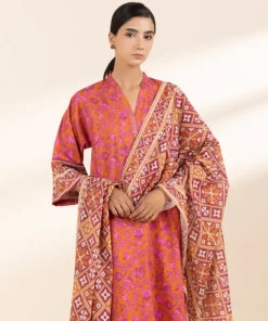Hot Sapphire 3 Piece - Printed Lawn Suit