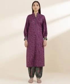 Hot Sapphire 2 Piece - Printed Lawn Suit MagentaTrouser