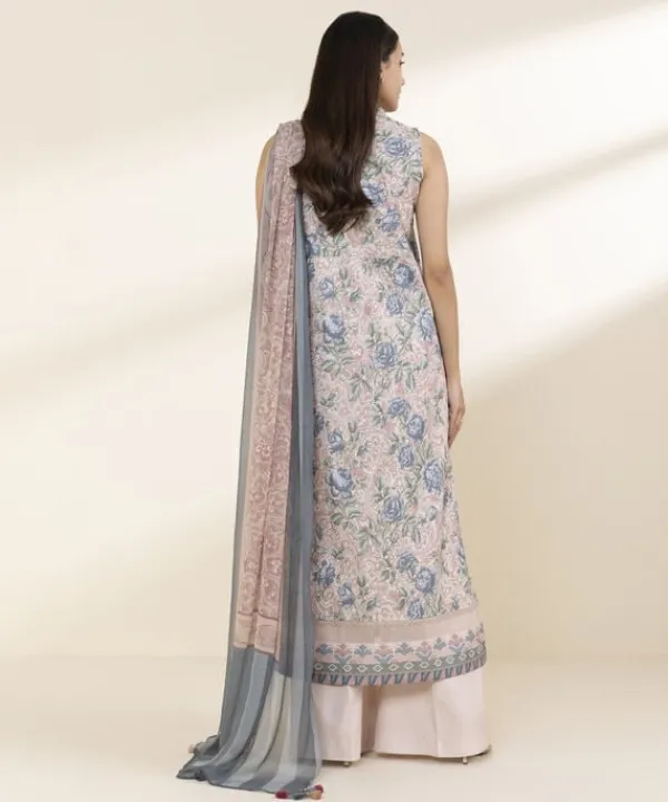 Discount Sapphire 3 Piece - Printed Lawn Suit PinkDupatta