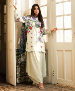 Fashion Sapphire 3 Piece - Printed Lawn Suit OffwhiteDupatta