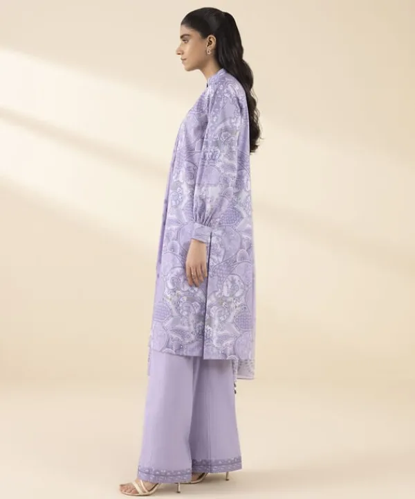 Discount Sapphire 3 Piece - Printed Lawn Suit LilacDupatta