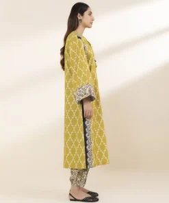 New Sapphire 2 Piece - Printed Lawn Suit YellowTrouser