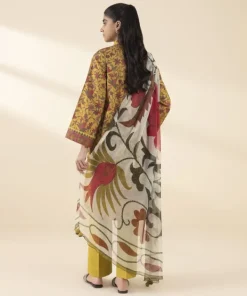 Clearance Sapphire 3 Piece - Printed Lawn Suit MustardDupatta