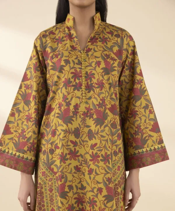 Clearance Sapphire 3 Piece - Printed Lawn Suit MustardDupatta