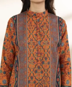 New Sapphire 3 Piece - Printed Lawn Suit Rust OrangeDupatta