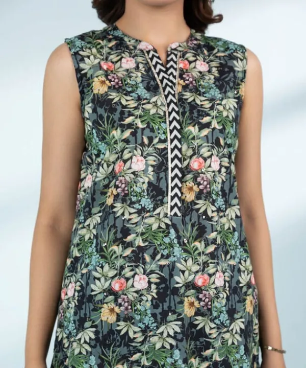 Best Sapphire 2 Piece - Printed Lawn Suit Green