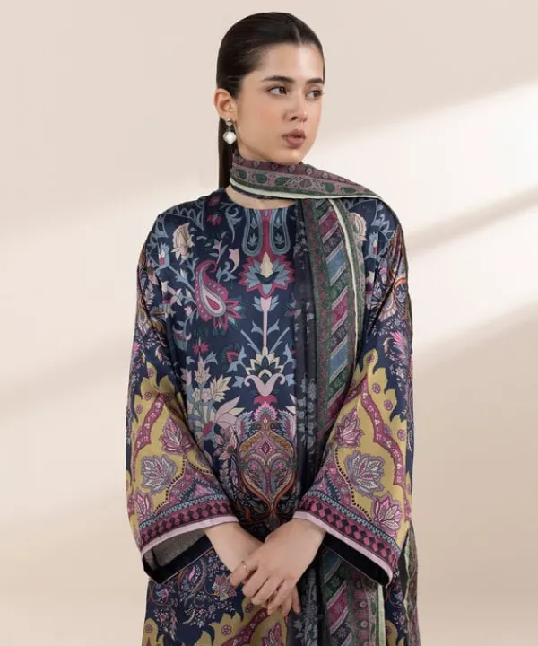 Best Sapphire 3 Piece - Printed Silk Suit
