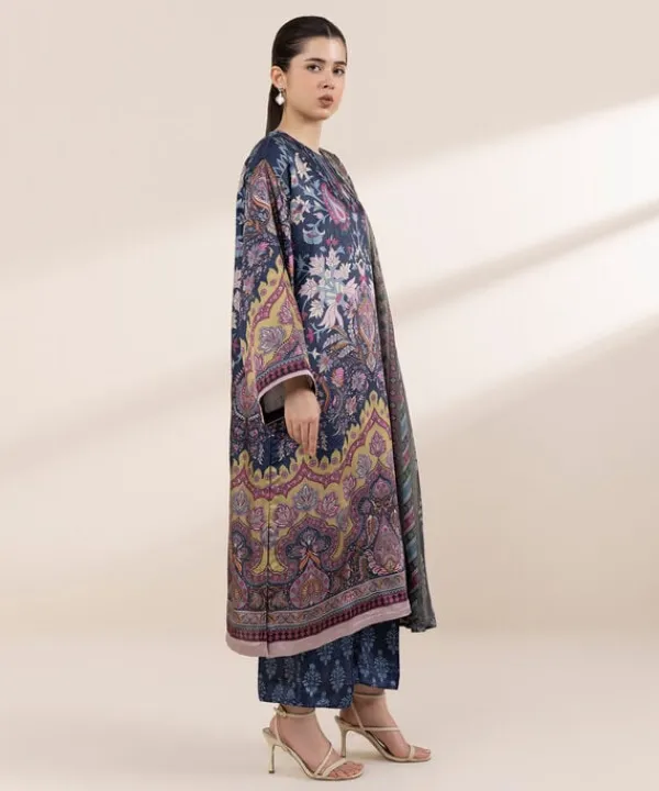 Best Sapphire 3 Piece - Printed Silk Suit