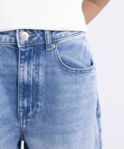 Hot Sapphire Barrel Fit Jeans Mid Blue Wash
