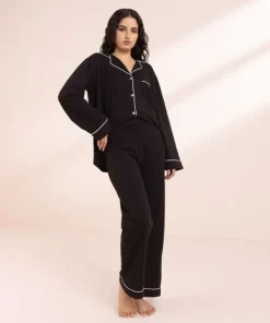 Outlet Sapphire Jersey PJ Set Black