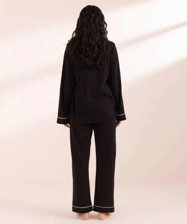Outlet Sapphire Jersey PJ Set Black