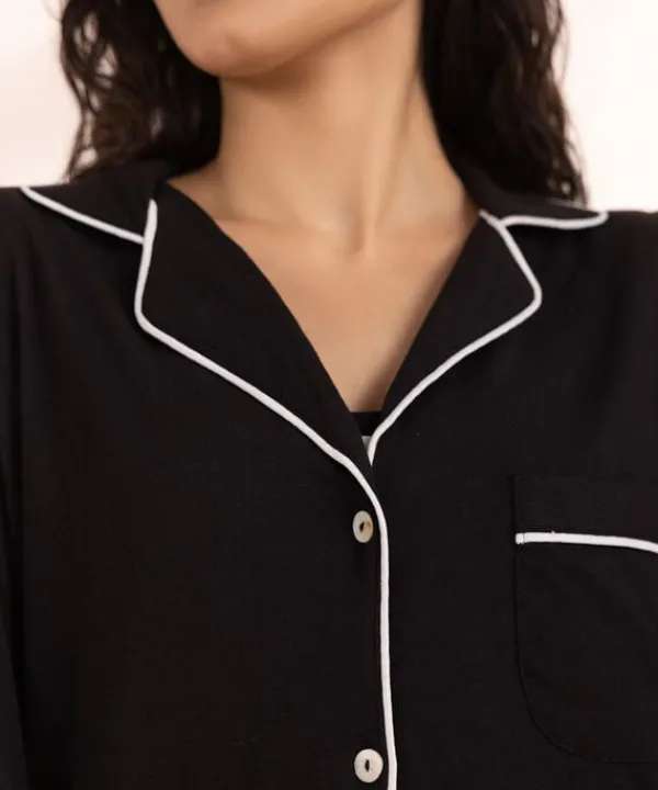 Outlet Sapphire Jersey PJ Set Black