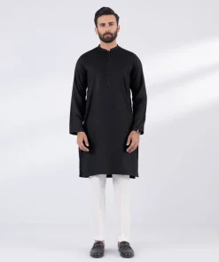 Hot Sapphire Blended Jacquard Kurta - Regular Fit