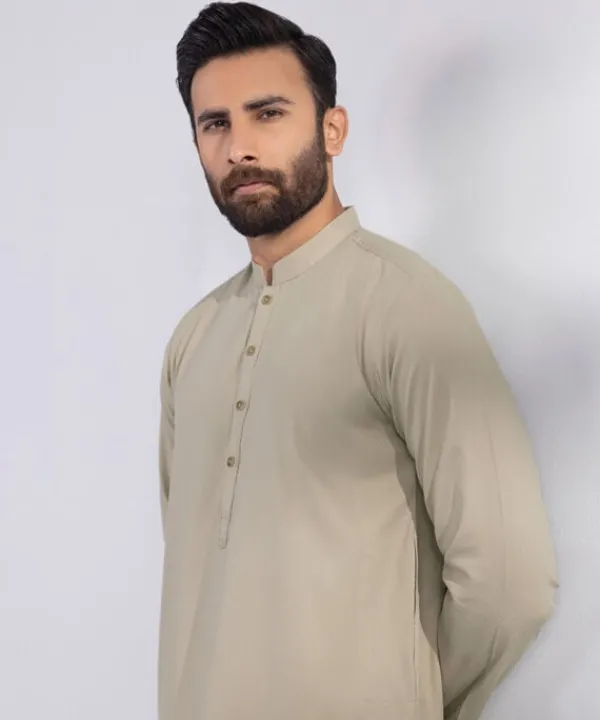 Fashion Sapphire Blended Jacquard Kurta - Slim Fit