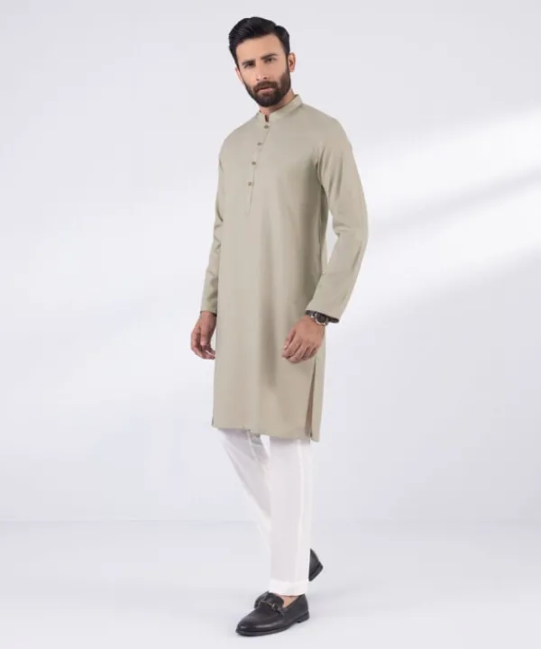 Fashion Sapphire Blended Jacquard Kurta - Slim Fit