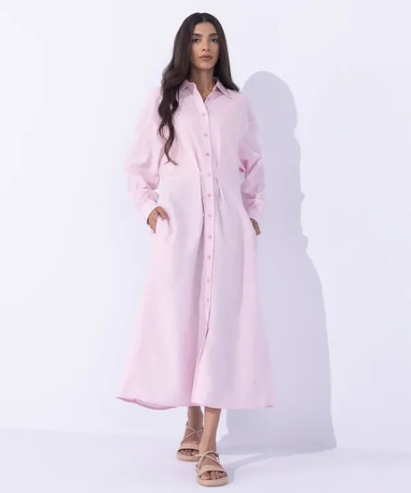 Sale Sapphire Blended Linen Dress Lilac